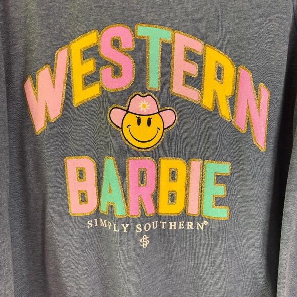 Simply Southern Crewneck Women’s Sweatshirt Western Barbie Size Large - Picture 3 of 8